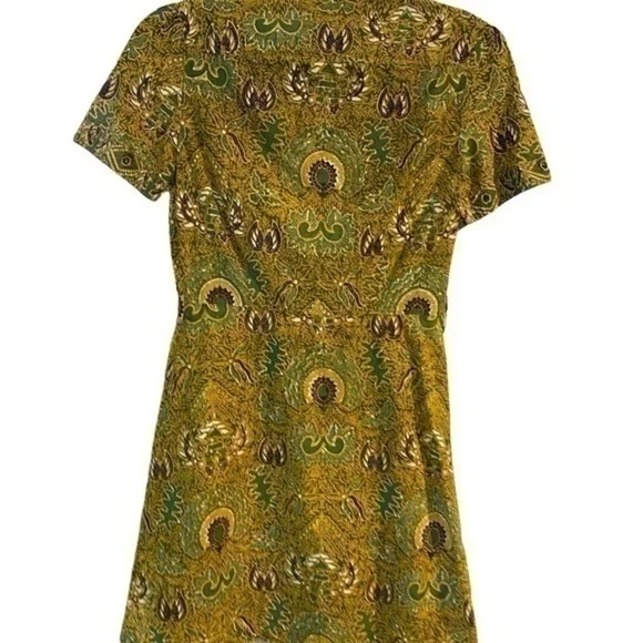 Vintage hand printed batik cotton button down paisley dress - Picture 11 of 13